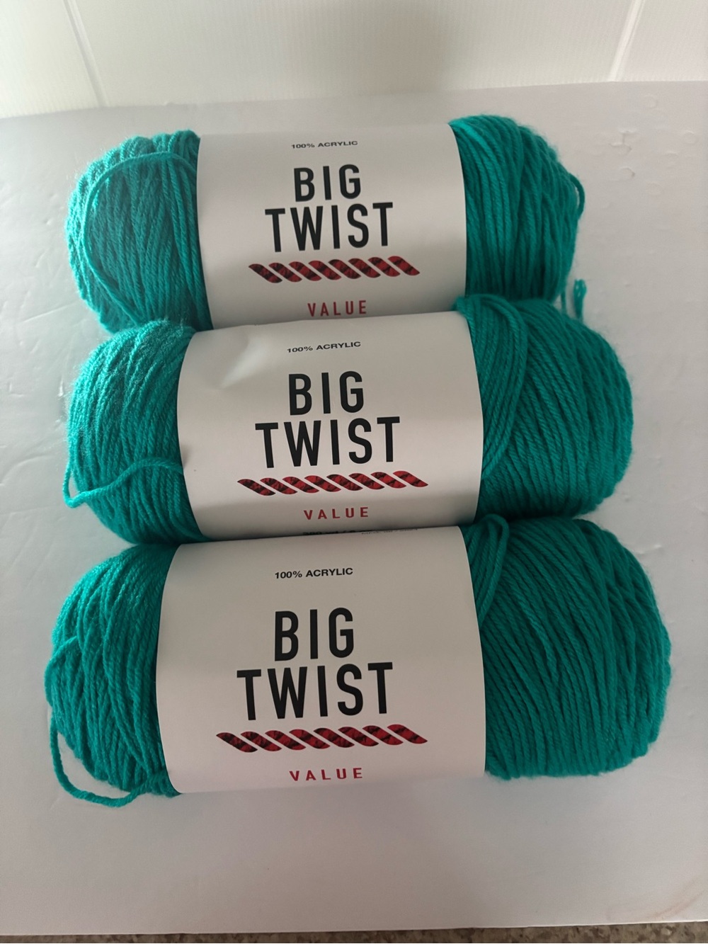 Big Twist Yarn in Vibrant Teal - Pack of 3